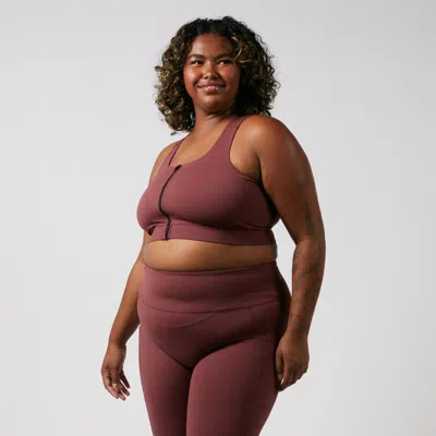 Tomboyx Full Zip Racerback Bra In Brown