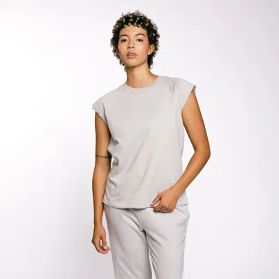 Tomboyx French Terry Cut Off Crew In Gray