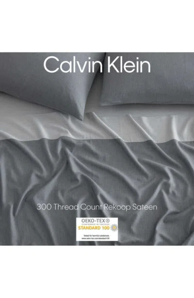 Calvin Klein Contrast Weave 300 Thread Count Sheet Set In Gray