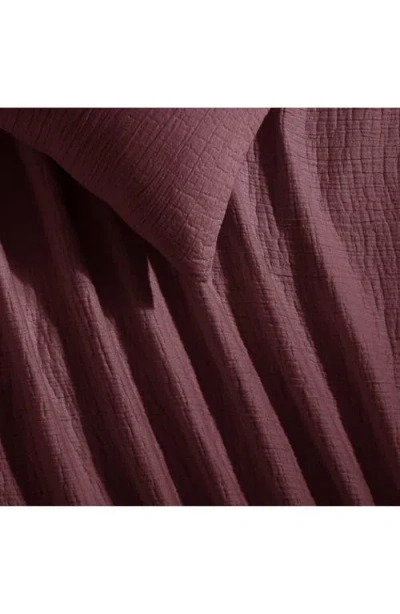 Calvin Klein Washed Texture Duvet Cover & Shams Set In Burgundy