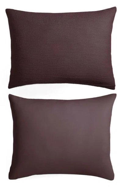 Calvin Klein Washed Texture Duvet Cover & Shams Set In Brown