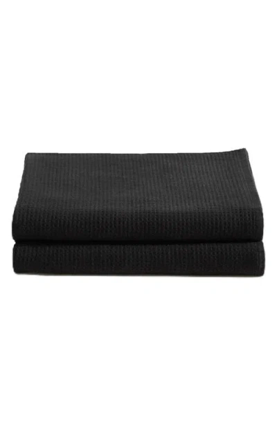 Calvin Klein Eternity Set Of 2 Bath Sheets In Black