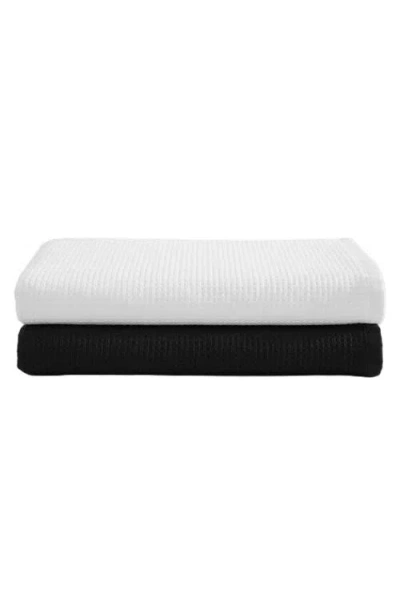 Calvin Klein Eternity Set Of 2 Bath Sheets In Black