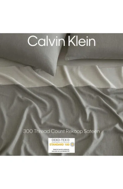 Calvin Klein Contrast Weave 300 Thread Count Sheet Set In Gray