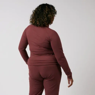 Tomboyx Long Sleeve Quarter Zip Top In Burgundy