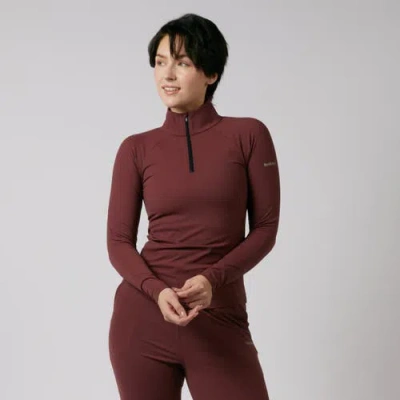 Tomboyx Long Sleeve Quarter Zip Top In Burgundy