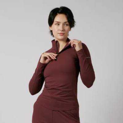 Tomboyx Long Sleeve Quarter Zip Top In Burgundy