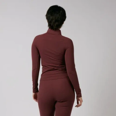 Tomboyx Long Sleeve Quarter Zip Top In Burgundy