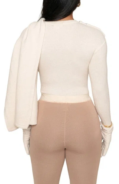 Jluxlabel Rib Scarf Sweater In Neutral