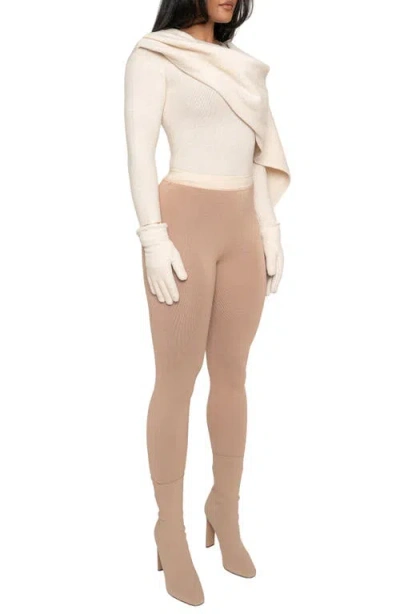 Jluxlabel Rib Scarf Sweater In Neutral
