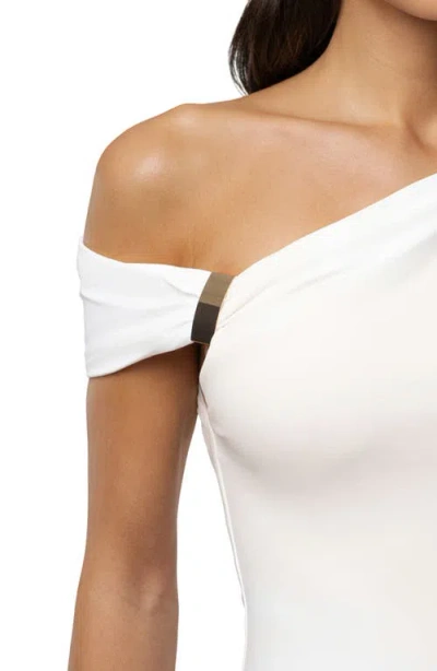 Jluxlabel Nightscape One-shoulder Body-con Minidress In White