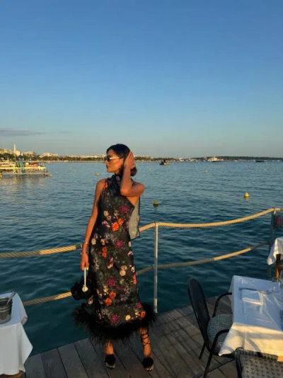 Vasiliki Liya Cannes One Sleeve Silky Maxi Dress In Black