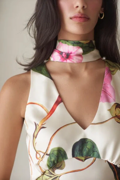 Vasiliki Catalina Silky Gown In Rafflesia In Neutral