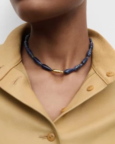 Pdpaola Sodalite Drop Necklace In Blue