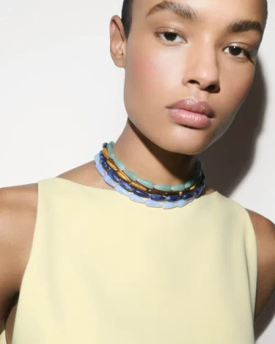 Pdpaola Sodalite Drop Necklace In Blue