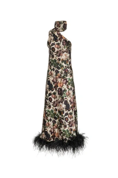 Vasiliki Liya One Sleeve Maxi Dress In Neutral