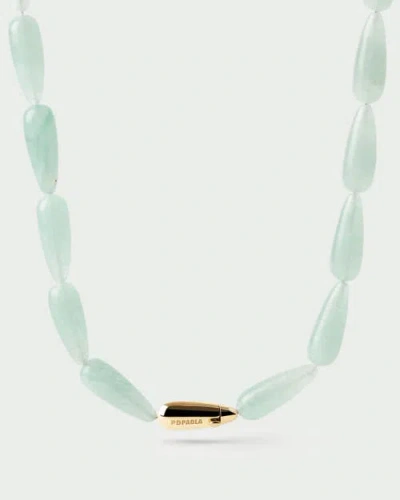 Pdpaola Green Aventurine Drop Necklace In Green