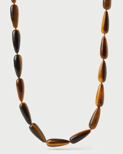 Pdpaola Tiger Eye Drop Necklace In Brown