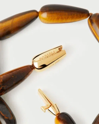 Pdpaola Tiger Eye Drop Necklace In Brown