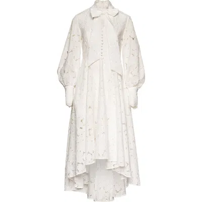 Vasiliki Mirabel Lace Midi Dress In Neutral