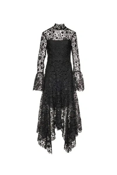 Vasiliki Leila High Neck Lace Dress In Black