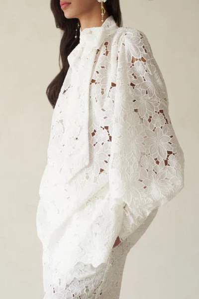 Vasiliki Raya Lace Top In White