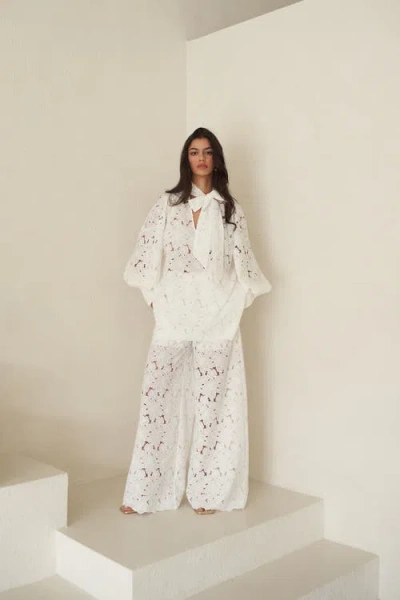 Vasiliki Raya Lace Top In White