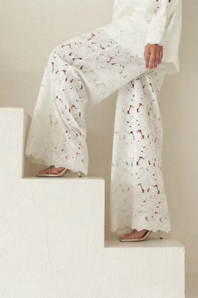 Vasiliki Raya Lace Pants In White