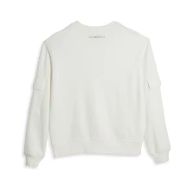 Tomboyx Modal Cloud Waffle Long Sleeve Cargo Crew In White