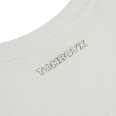 Tomboyx Modal Cloud Waffle Long Sleeve Cargo Crew In White