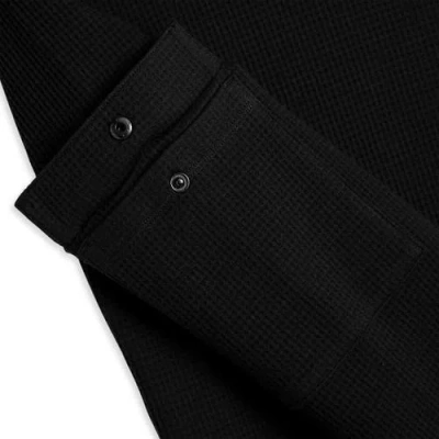 Tomboyx Modal Cloud Waffle Long Sleeve Cargo Crew In Black