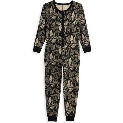 Tomboyx Long Sleeve One-piece Pajama Jumpsuit In Black