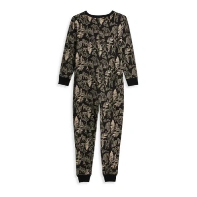Tomboyx Long Sleeve One-piece Pajama Jumpsuit In Black
