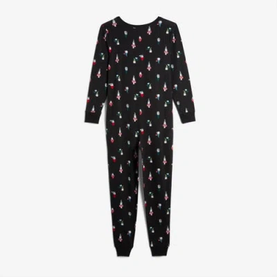 Tomboyx Long Sleeve One-piece Pajama Jumpsuit In Black