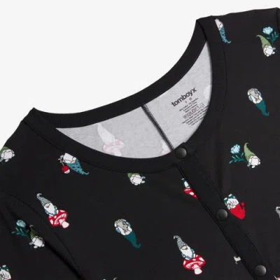 Tomboyx Long Sleeve One-piece Pajama Jumpsuit In Black