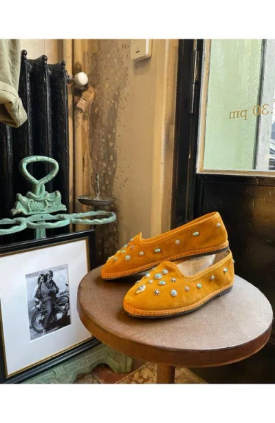 Fortela Frutate Friulane Suede Leather Studs In Orange