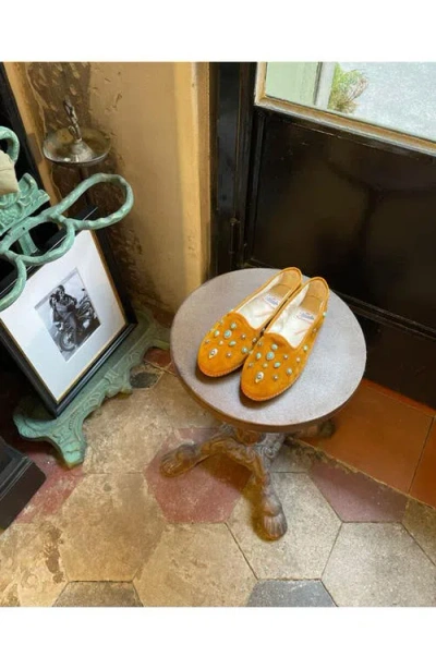 Fortela Frutate Friulane Suede Leather Studs In Orange