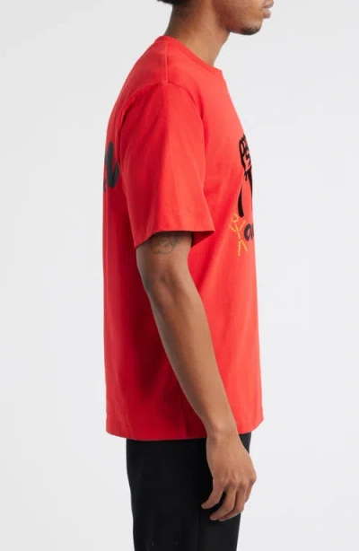 Vic Garcia World Human Race Cotton Graphic T-shirt In Red