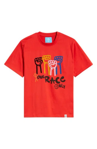Vic Garcia World Human Race Cotton Graphic T-shirt In Red