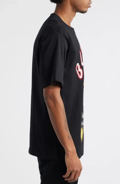 Vic Garcia World Blessed Embroidered Cotton Graphic T-shirt In Black