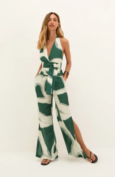 Vix Paula Hermanny Enigma Lea Slit Hem Cover-up Pants In Multi