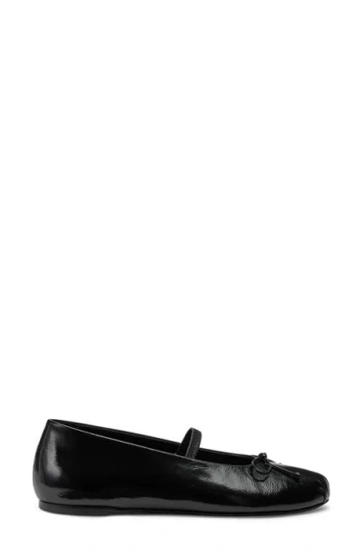 Stuart Weitzman Prima Bow Mary Jane Flat In Black