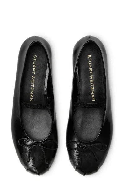 Stuart Weitzman Prima Bow Mary Jane Flat In Black