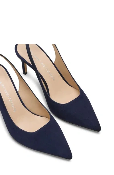 Stuart Weitzman Stuart Power Slingback 75 Pump In Blue