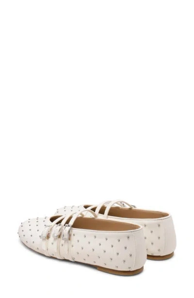 Stuart Weitzman Sostud Mary Jane Ballet Flat In White