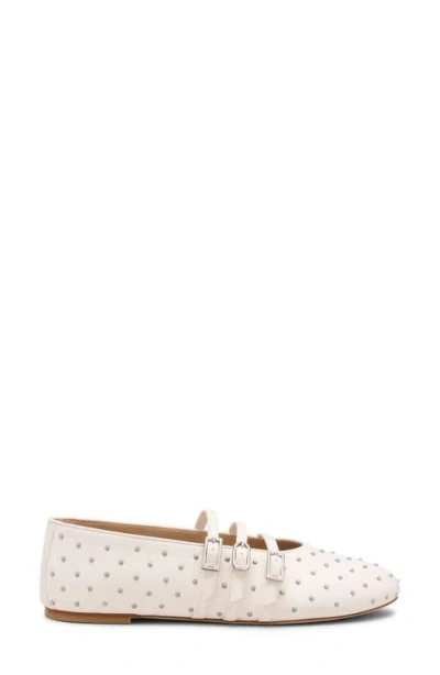 Stuart Weitzman Sostud Mary Jane Ballet Flat In White
