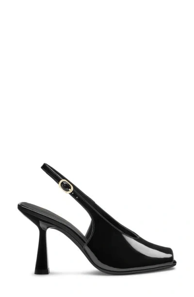 Stuart Weitzman 85mm Val Patent Leather Slingback Pumps In Black