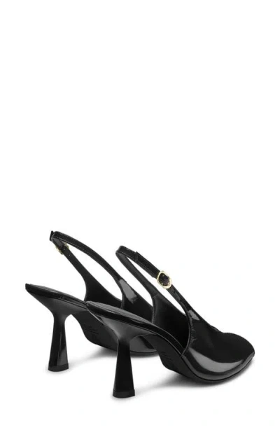 Stuart Weitzman 85mm Val Patent Leather Slingback Pumps In Black