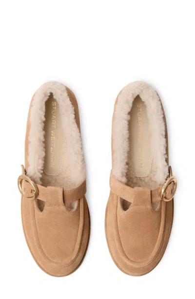 Stuart Weitzman Dakota Genuine Shearling Mary Jane Flat In Multi