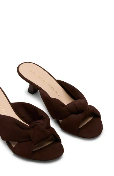 Stuart Weitzman 50mm Soplaya Suede Mule Sandals In Brown